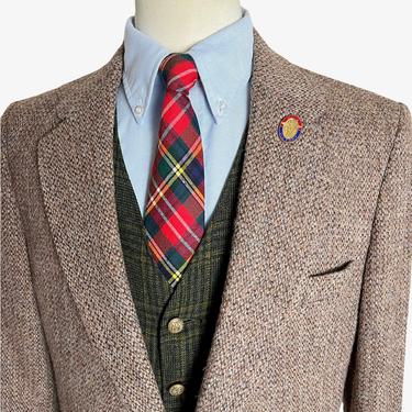Vintage HARRIS TWEED Wool Blazer ~ 42 Long ~ Donegal ~ jacket / sport coat ~ Preppy / Ivy League / Trad ~ 