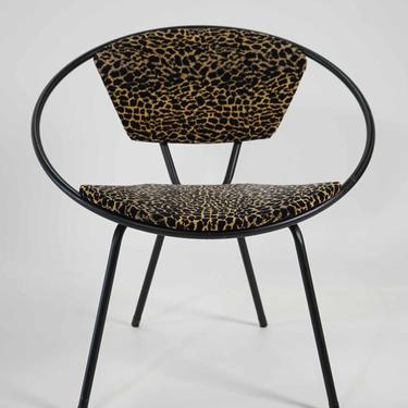 Vintage Leopard Print Saucer Chair