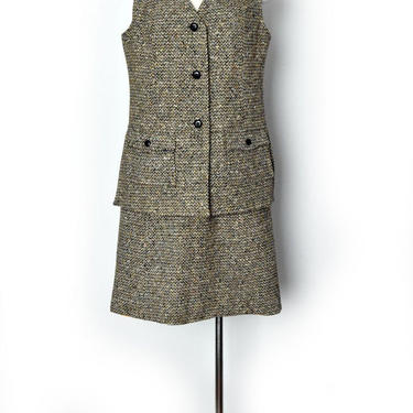 vtg Pendleton Wool Suit, Skirt &amp; Vest, Vintage Matching Set, 1960's Mid Century Jacket, English Hunting, Dress 