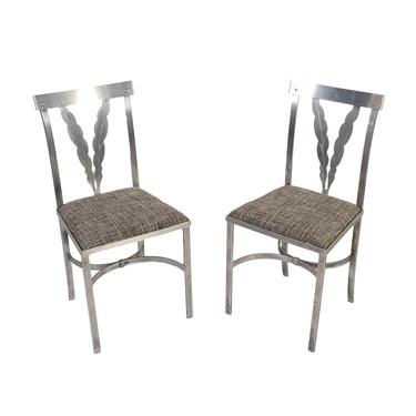 French Art Deco Aluminum Dining Chairs 