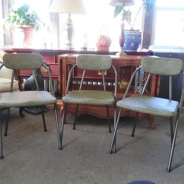 VINTAGE Cosco Chairs// (3) Retro &amp;quot;Stylaire&amp;quot; Cosco Folding Chairs//  Mid Century Modern Seating// Guest Seating// Metal Folding Dining Chairs 