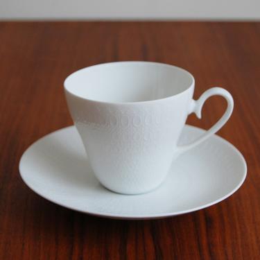 Rosenthal Studio Line Romance Porcelain Coffee Cup and Saucer Small All White Bjorn Wiinblad Made in Germany 