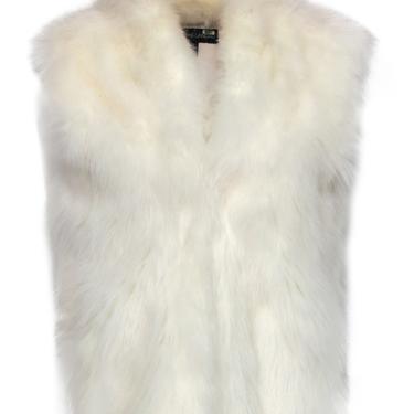 Adrienne Landau - White Fox Fur Clasped Vest Sz M