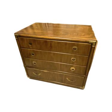 Drexel Campaign Style Small Chest Of Drawers with Brass Hardware