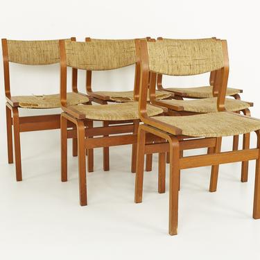 Bruno Mathsson Thonet Style Mid Century Bentwood Dining Chairs - Set of 6 - mcm 