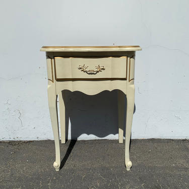 French Provincial Nightstand Beside Table Wood Bedroom Storage Vintage Shabby Chic Rococo Baroque Regency Paint Cottage CUSTOM PAINT AVAIL 