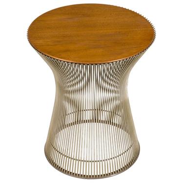 Warren Platner Walnut and Chrome Side Table for Knoll, USA, 1970s