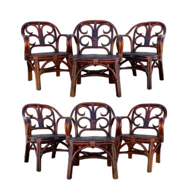 Vintage Ralph Lauren Bent Rattan Dining Chairs, Set of 6 