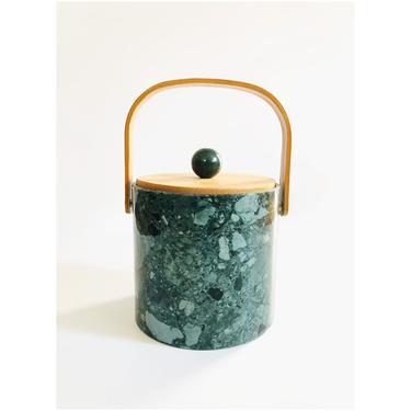 Vintage Green Terrazzo Ice Bucket 