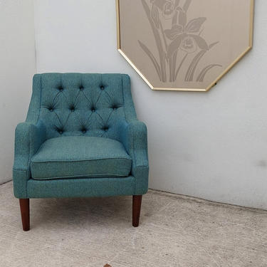 MCM Style Turquoise Arm Chair