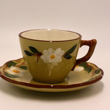 vintage Stangl white dogwood cup and saucer 