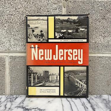 Vintage This is New Jersey Book Retro 1950s Mid Century + From High Point to Cape May + John T Cunningham + Hardback + Illustrations + Maps 