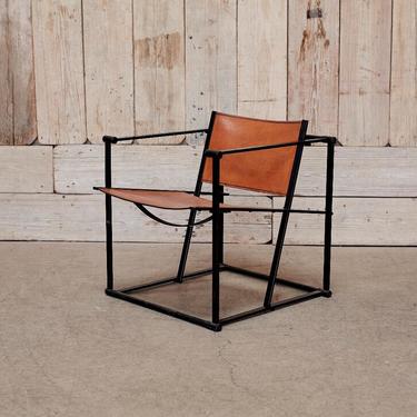 Metal And Leather Safari Chair