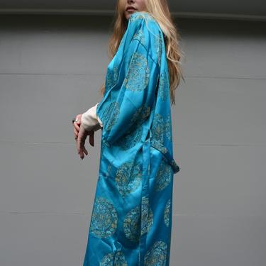 Vintage blue robe / blue oriental robe / oriental robe / vintage oriental robe / unique robe / thick robe / oriental dressing robe / robe 