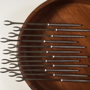 Mid-Century Modern Kalmar Fondue Forks, Set of 12, Made in Italy -- MCM Sleek Chic 
