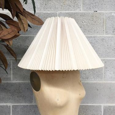 Vintage Lamp Shade Retro 1980s Large Size + Pleated + Crimped + Accordion + Empire Shade + Beige + Eggshell White + Lighting and Home Decor 