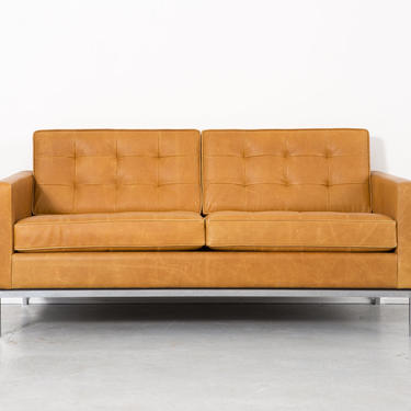 Florence Knoll Leather Settee 