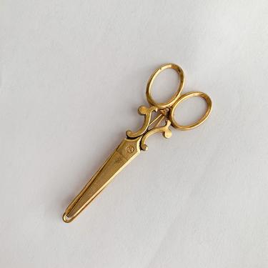 vintage 1940s golden scissors hair barrette (1pc) 