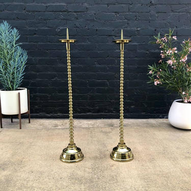 Pair of Vintage Brass Candle Holders, c.1970’s 