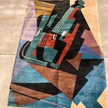 Vintage/MCM/Mid Century Modern/Art Deco Juan Gris wool rug 