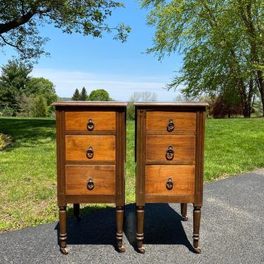 NEW - Vintage Pair of Solid Wood Nightstands, Bedside Tables, End Tables, Available To Customize 