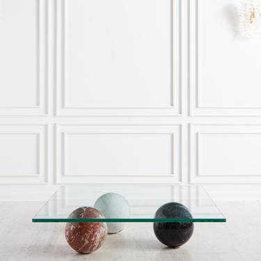 Marble Base Coffee Table by Massimo Vignelli