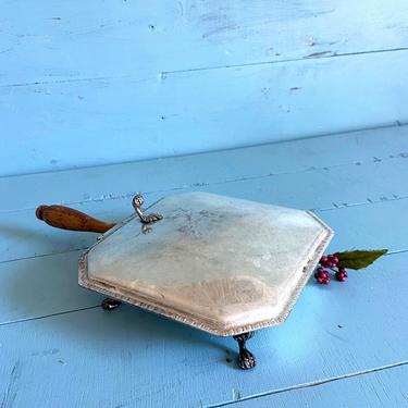 Vintage The Silent Butler, Crumb Catcher, Ash Pan, Crumb Plate | Vintage Silver Dinnerware, Kitchen Tools, Silver Collection, Nostalgia Gift 