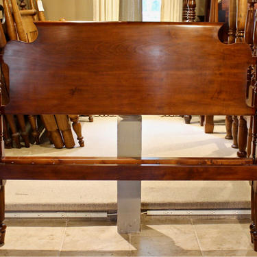 Tulip Top Bed in Maple, Original Posts Circa 1830, Resized to Queen with Bend-back Headboard