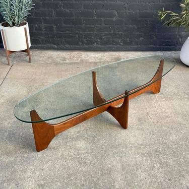 Mid-Century Modern Adrian Pearsall Style Sculpted Coffee Table with New Glass Top 