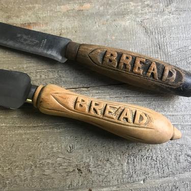 1 Sheffield Bread Knife, Made in England, Stainless Steel, Hand Carved Wood Handle, Rustic Farmhouse Kitchen Cuisine 