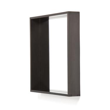 Patinated Steel Square Wall Mirror