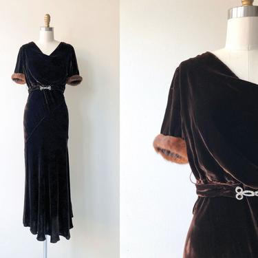 Contralto silk velvet dress | 1930s dress | silk velvet 30s dress 