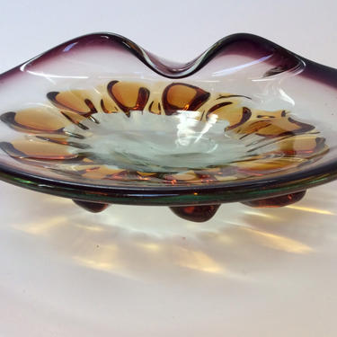 MCM Seventies Hand-Blown Art Glass Bowl 