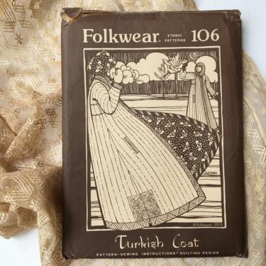 Vintage 70's Folkwear Turkish Coat Pattern, Ethnic Patterns 106, Sewing Pattern, UNCUT, Winter Coat, Folkwear Of San Rafael California 