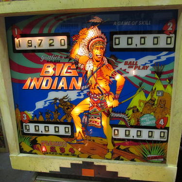 SOLD. Big Indian Vintage Pinball Machine