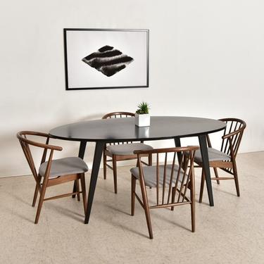 Black Oval Dining Table 