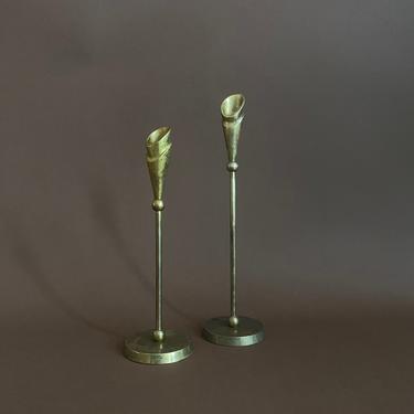 pair of vintage brass candlesticks 