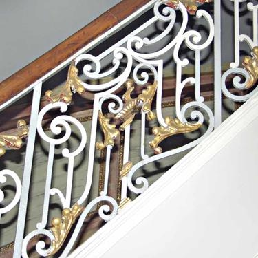 Pair of small Iron Curved Railing Sections from Grand Staircase
