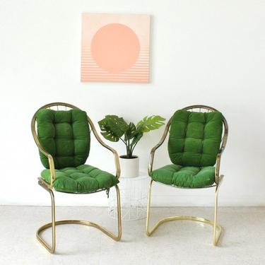Kelly Green and Gold Italian Dining/ Desk Chair