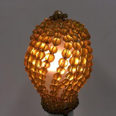Glass Bead Art Nouveau Lamp Shade to go around a Light Bulb #1720 