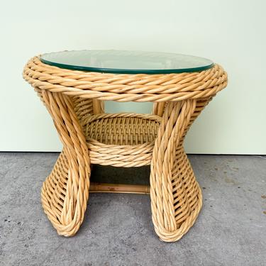 Pair of Wicker Chic End Tables