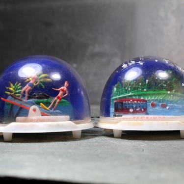Vintage Florida Souvenir Snow Globes - Set of 2 Snow Globes - Silver Springs Trolley and Water Skiiers Snow Globe | FREE SHIPPING 
