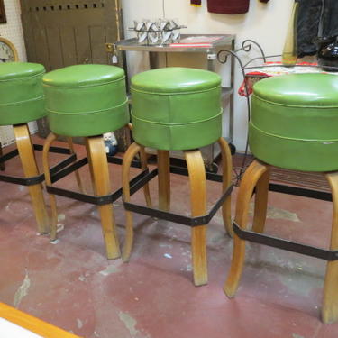 Vintage Mid century modern set of 4 bar stools