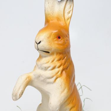 Vintage 1940's German 6 Inch Composite Easter Bunny Rabbit, Candy Container, Made in Germany U S Zone 