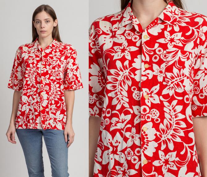 Vintage 1960s/70s tiki Hawaiian shirt Size Large