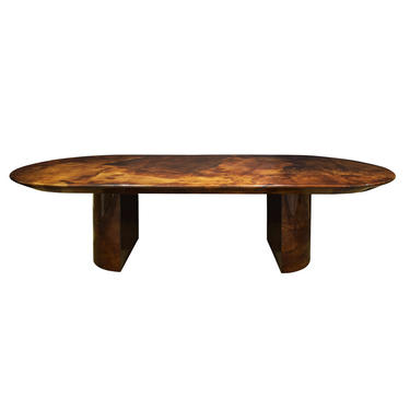 Karl Springer Exceptional Dining Table in Lacquered Goatskin 1980