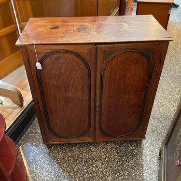 Antique walnut side cabinet / bar. 32.75” x 16” x 36”