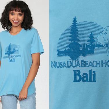 Bali Shirt 80s Indonesia Nusa Dua Beach Hotel Graphic Tshirt Tropical Travel ASIA T Shirt Vintage Retro Tee Small Medium 