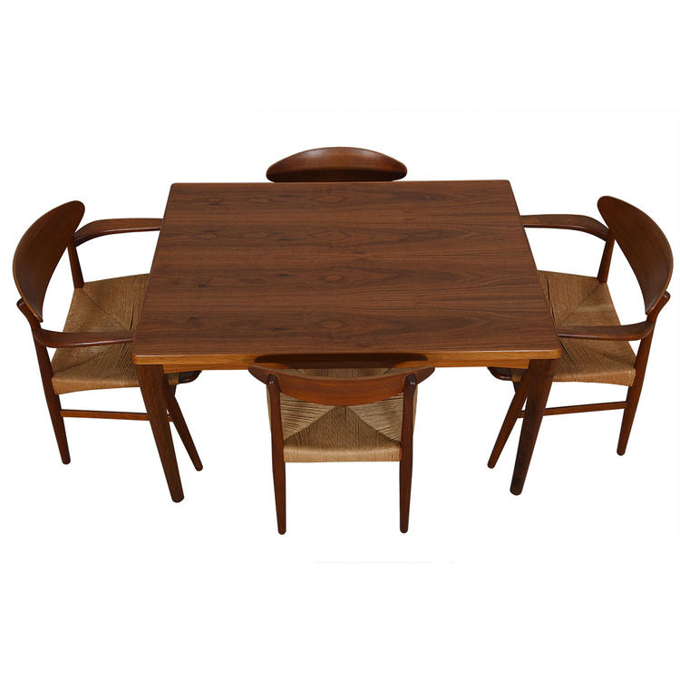 Compact Vejle Stole Danish Walnut Expanding Dining Table