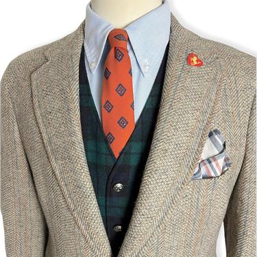 Vintage NORDSTROM 100% Wool TWEED Blazer ~ 38 R ~ Herringbone jacket / sport coat ~ Preppy / Ivy League / Trad ~ 